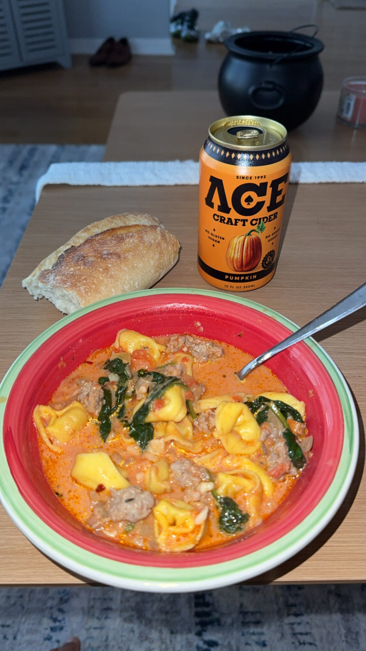 Sausage and Spinach Tortellini Soup